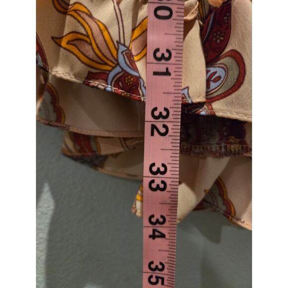 Misa Los Angeles XS Pink Floral Midi Dress Party Cocktail Long Sleeve - Picture 8 of 9